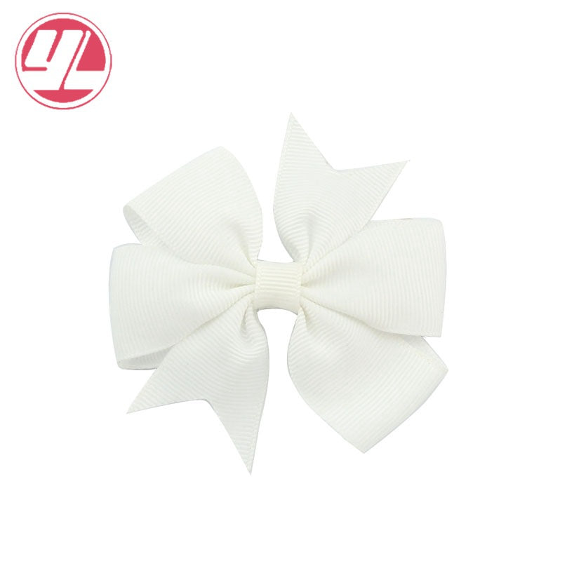 Wholesale 10pcs Handmade Baby Dovetail V Ribbed Ribbon Bow Hairpin